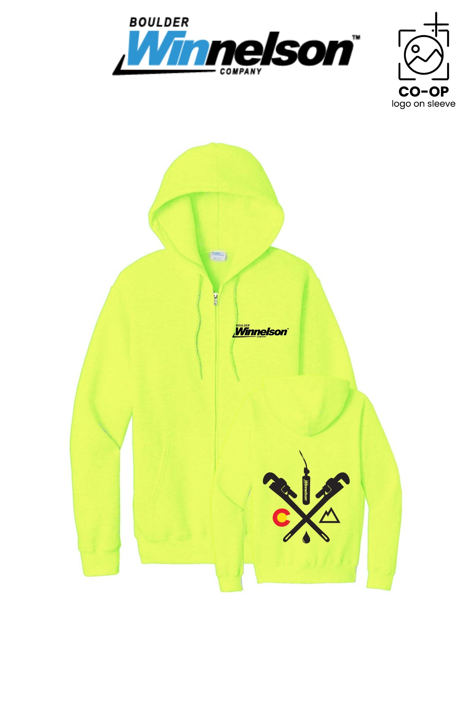 Port & Co™ Core Fleece Full-Zip Hooded Sweatshirt - Boulder Winnelson