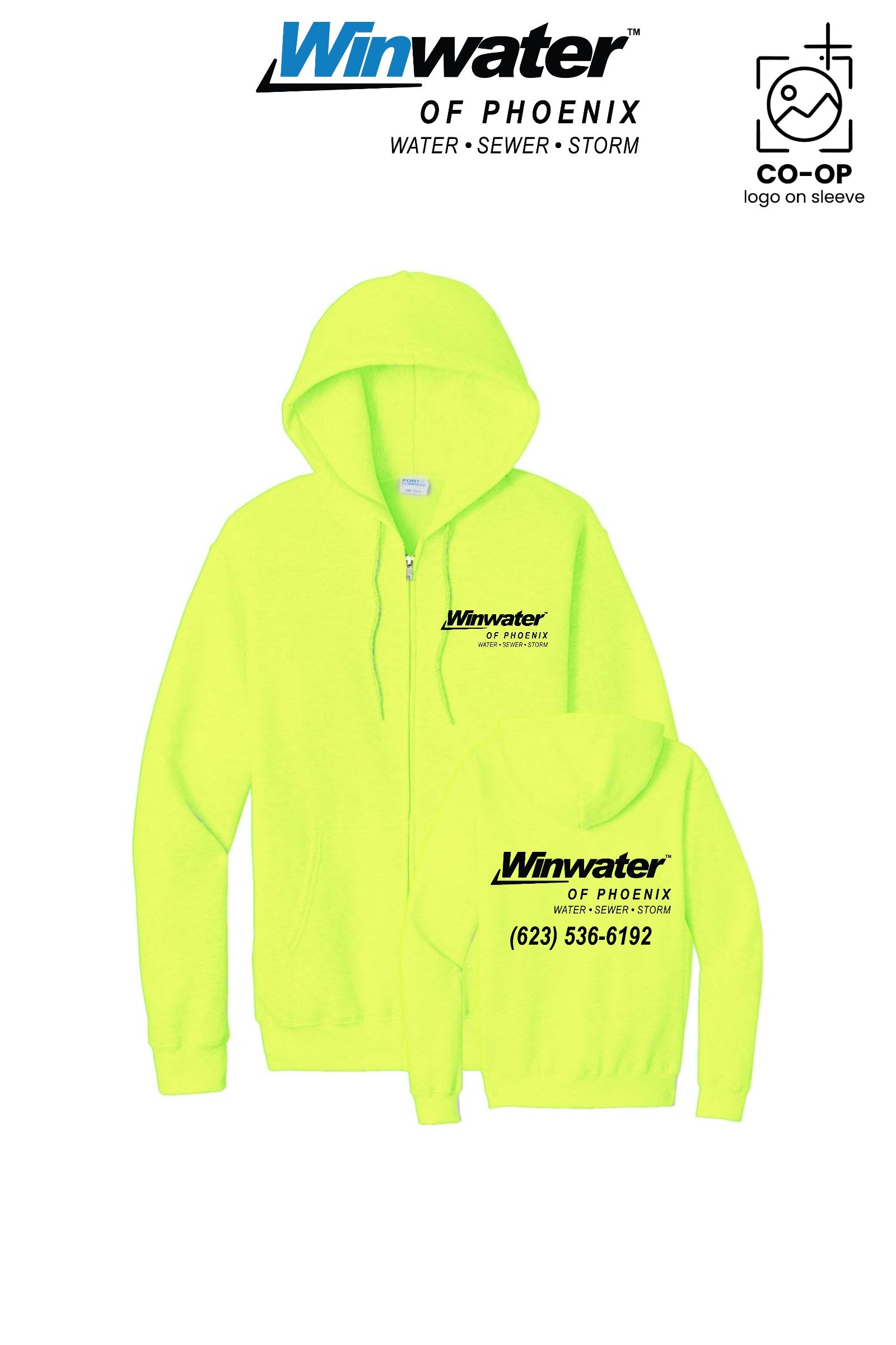 Port & Co™ Core Fleece Full-Zip Hooded Sweatshirt - Winwater of Phoenix