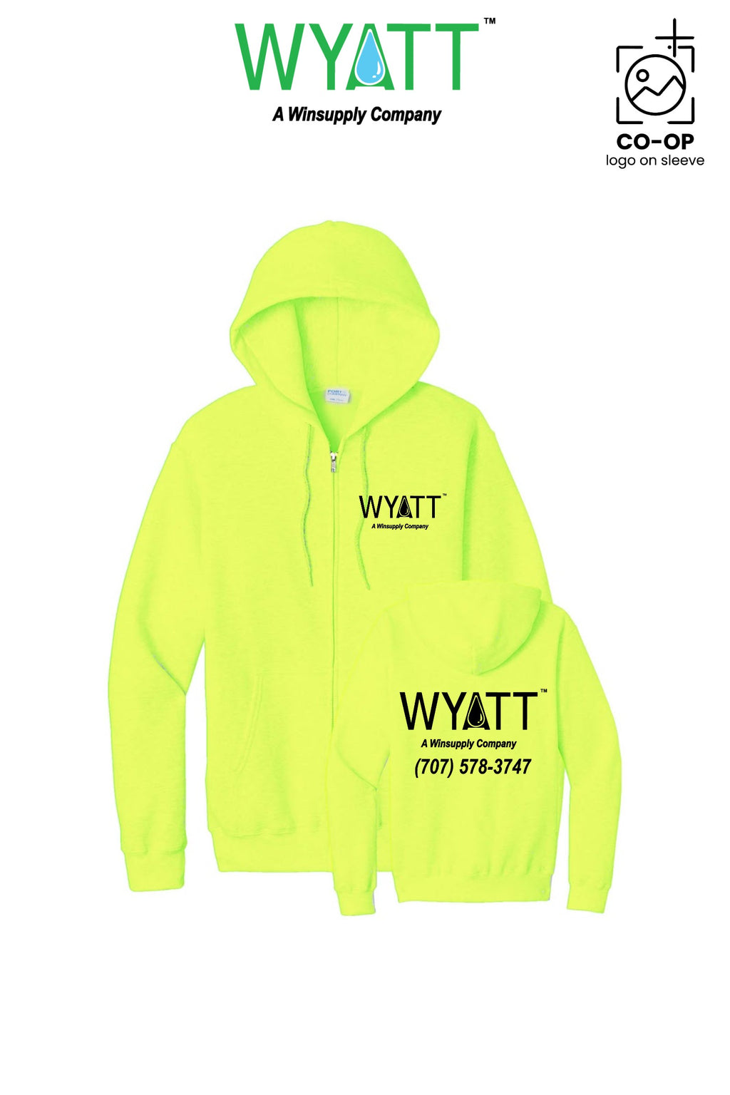 Port & Co™ Core Fleece Full-Zip Hooded Sweatshirt - Wyatt Irrigation of Santa Rosa