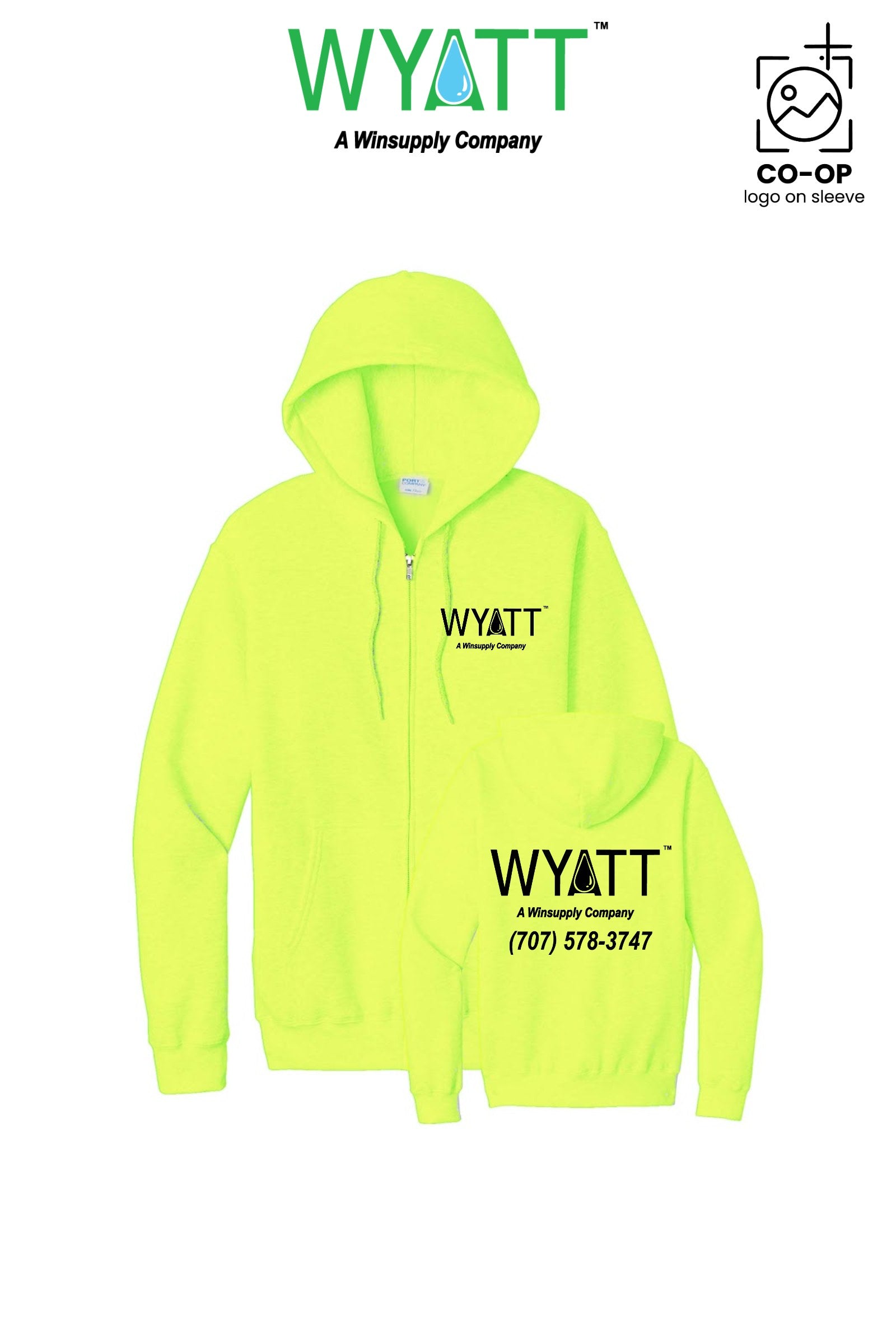 Port & Co™ Core Fleece Full-Zip Hooded Sweatshirt - Wyatt Irrigation of Santa Rosa