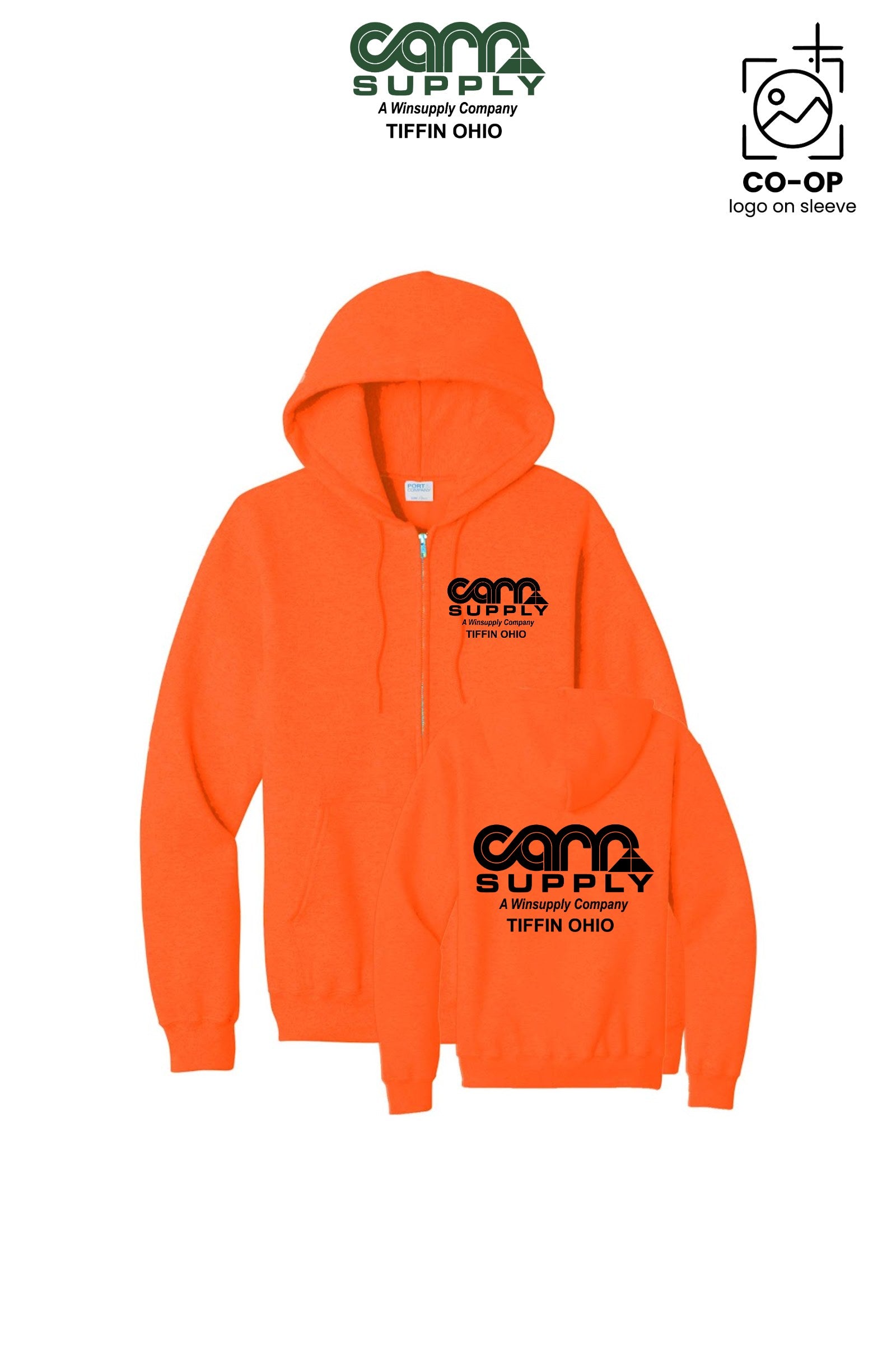 Port & Co™ Core Fleece Full-Zip Hooded Sweatshirt - Carr Supply - Tiffin