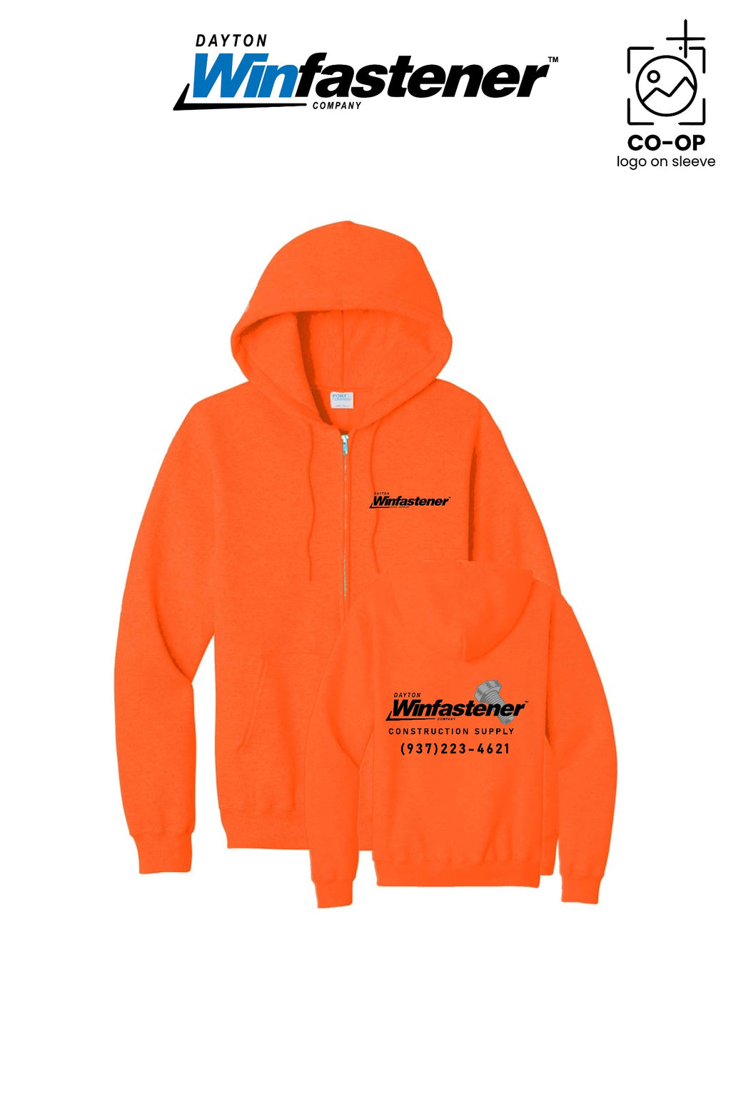 Port & Co™ Core Fleece Full-Zip Hooded Sweatshirt - Dayton Winfastener