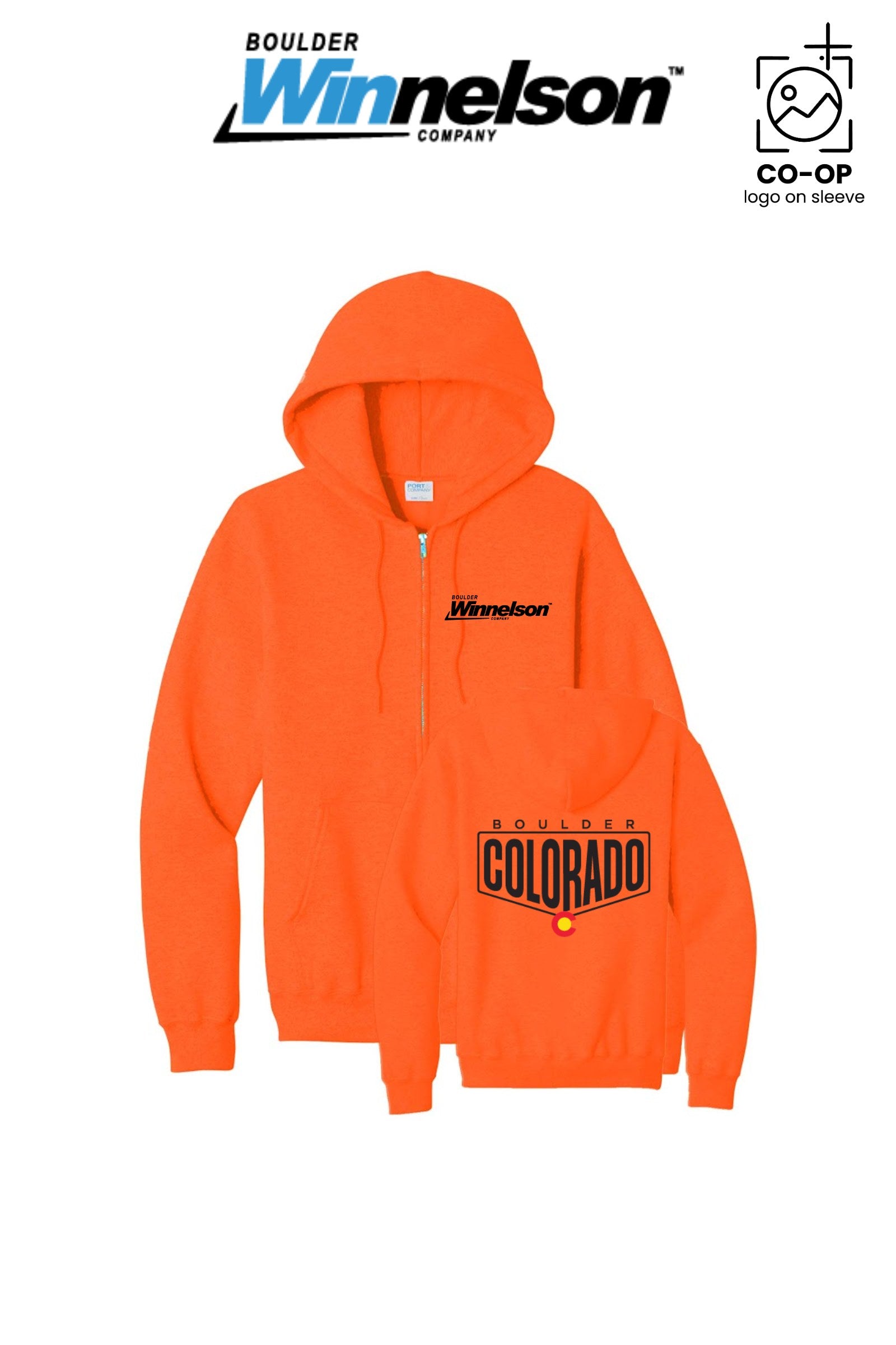 Port & Co™ Core Fleece Full-Zip Hooded Sweatshirt - Boulder Winnelson