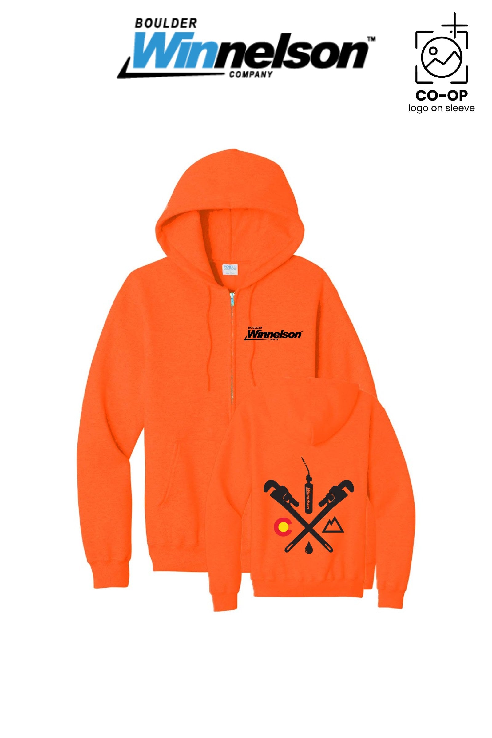 Port & Co™ Core Fleece Full-Zip Hooded Sweatshirt - Boulder Winnelson