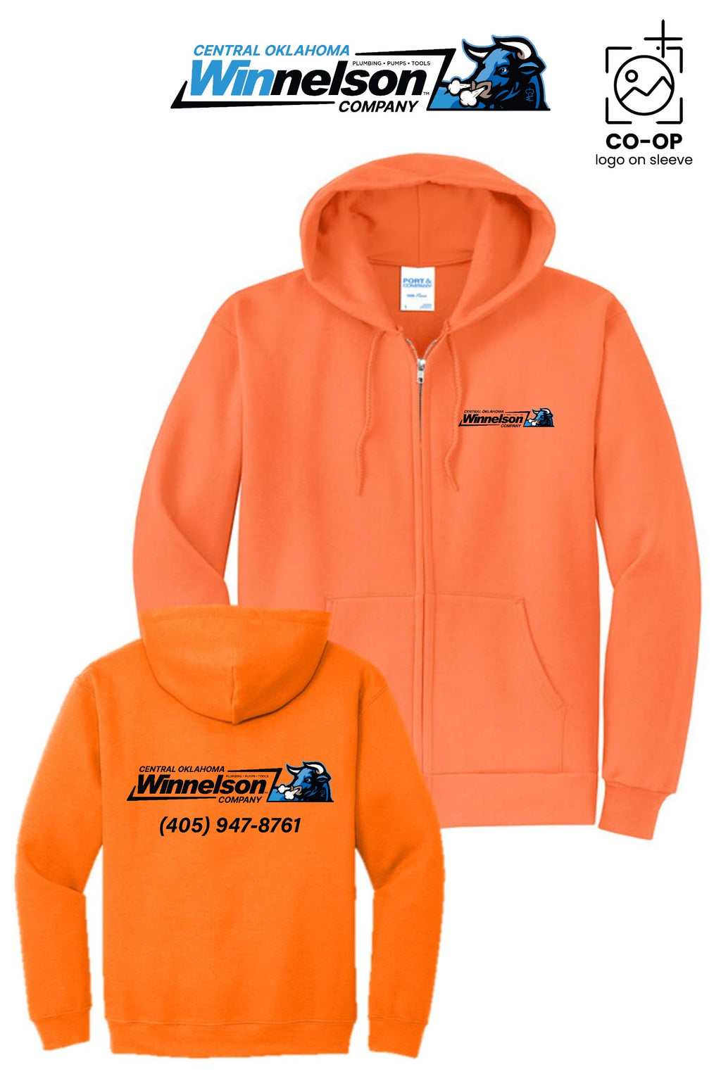 Port & Co™ Core Fleece Full-Zip Hooded Sweatshirt - Winnelson Central Oklahoma