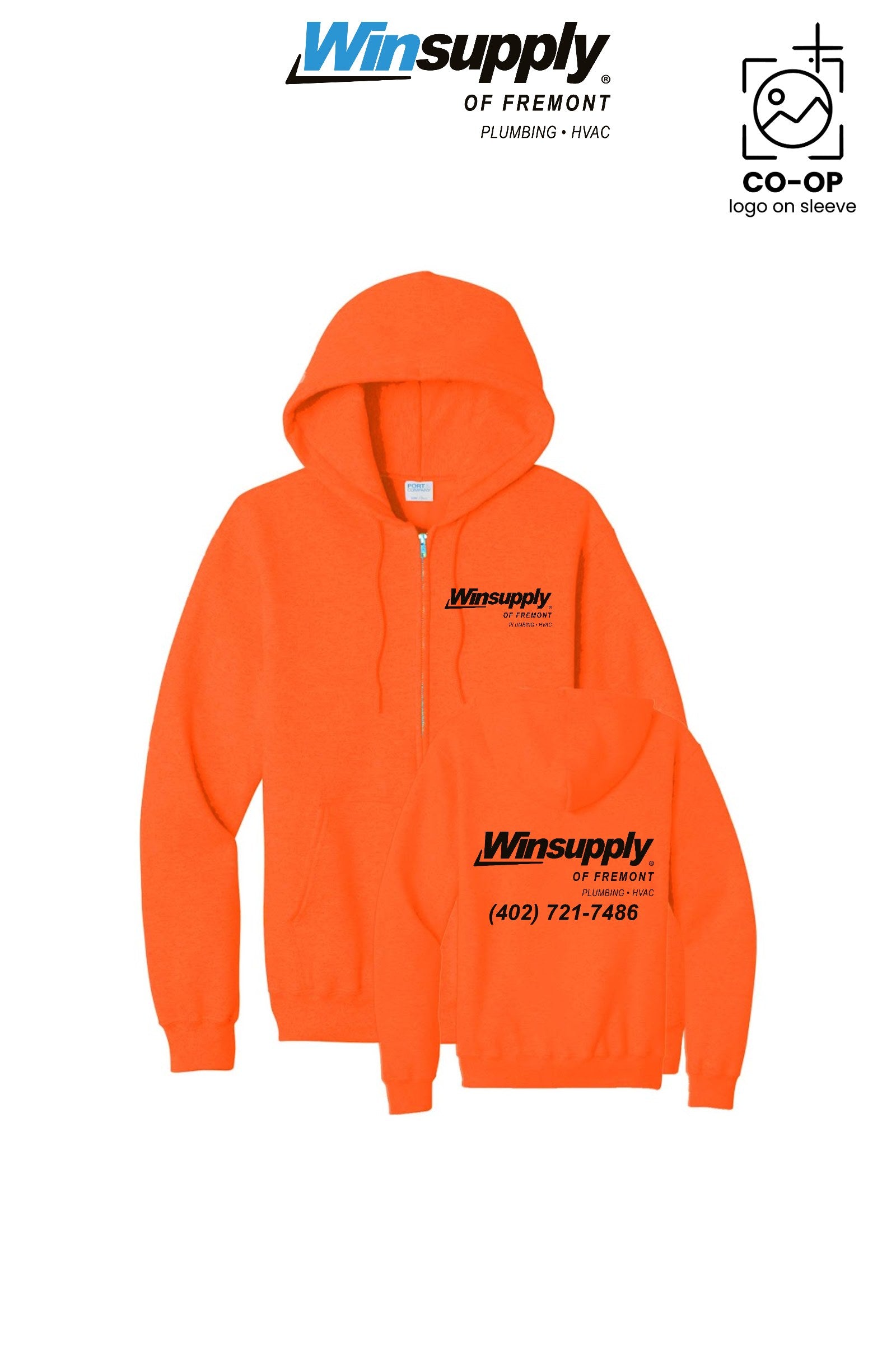 Port & Co™ Core Fleece Full-Zip Hooded Sweatshirt - Winsupply of Fremont