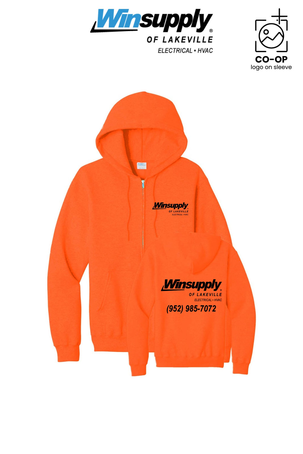 Port & Co™ Core Fleece Full-Zip Hooded Sweatshirt - Winsupply of Lakeville