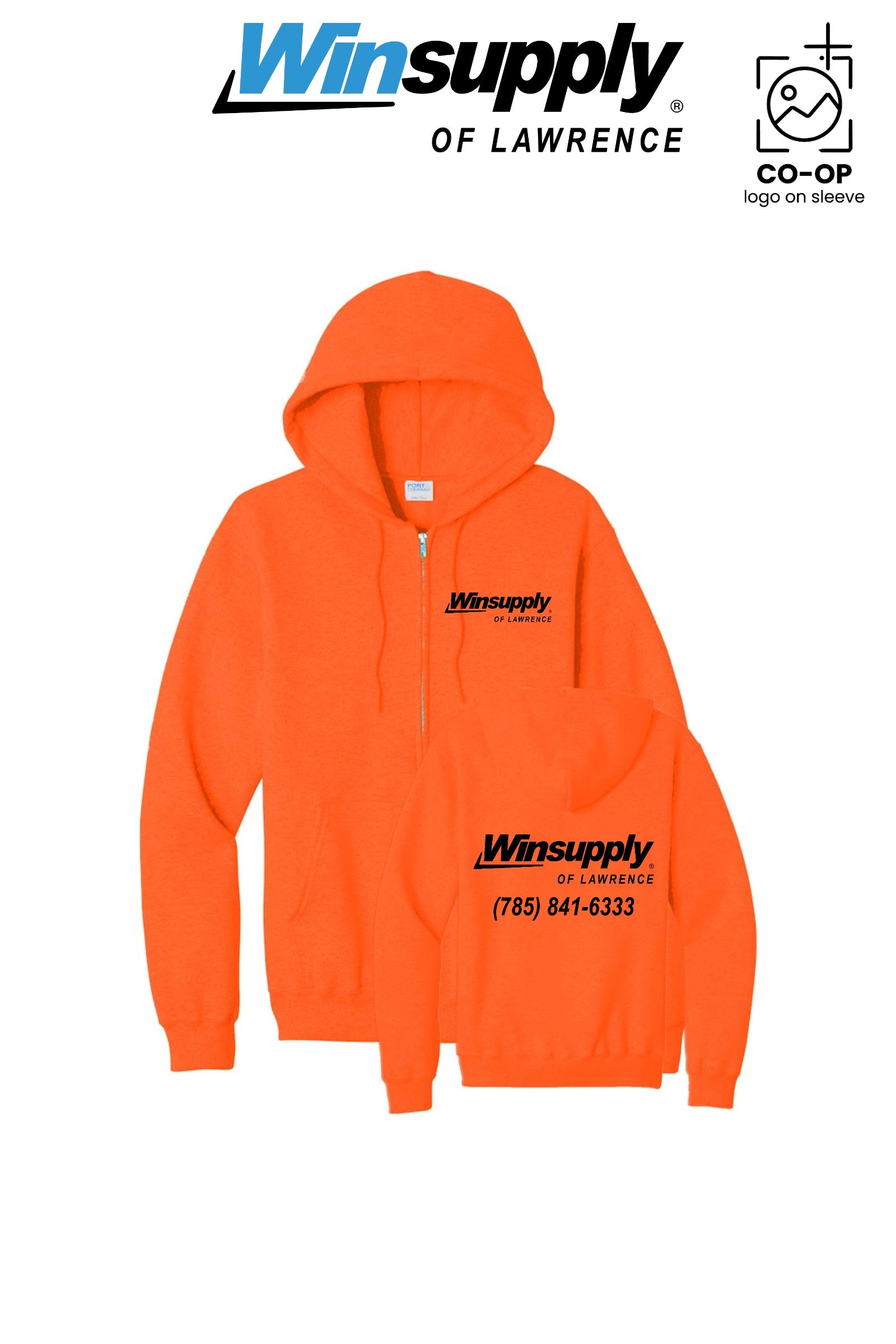 Port & Co™ Core Fleece Full-Zip Hooded Sweatshirt - Winsupply of Lawrence