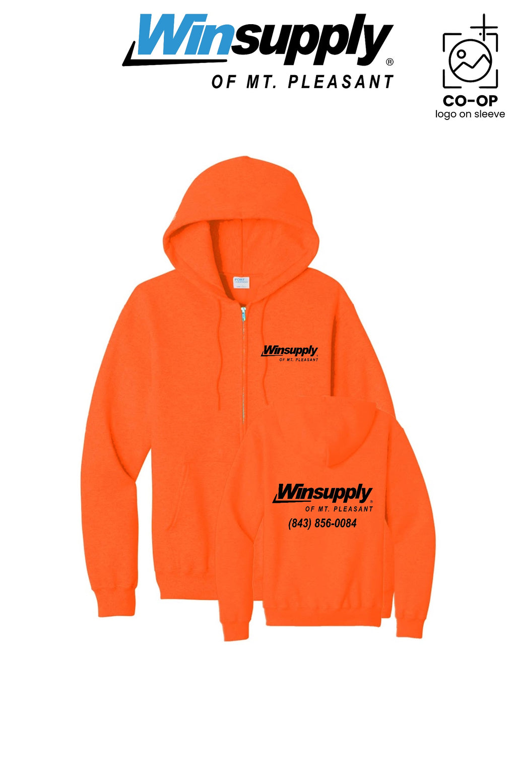 Port & Co™ Core Fleece Full-Zip Hooded Sweatshirt - Winsupply of Mt. Pleasant