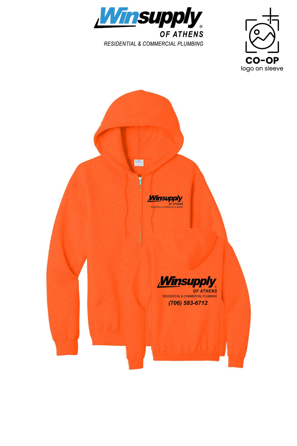 Port & Co™ Core Fleece Full-Zip Hooded Sweatshirt - Winsupply of Athens