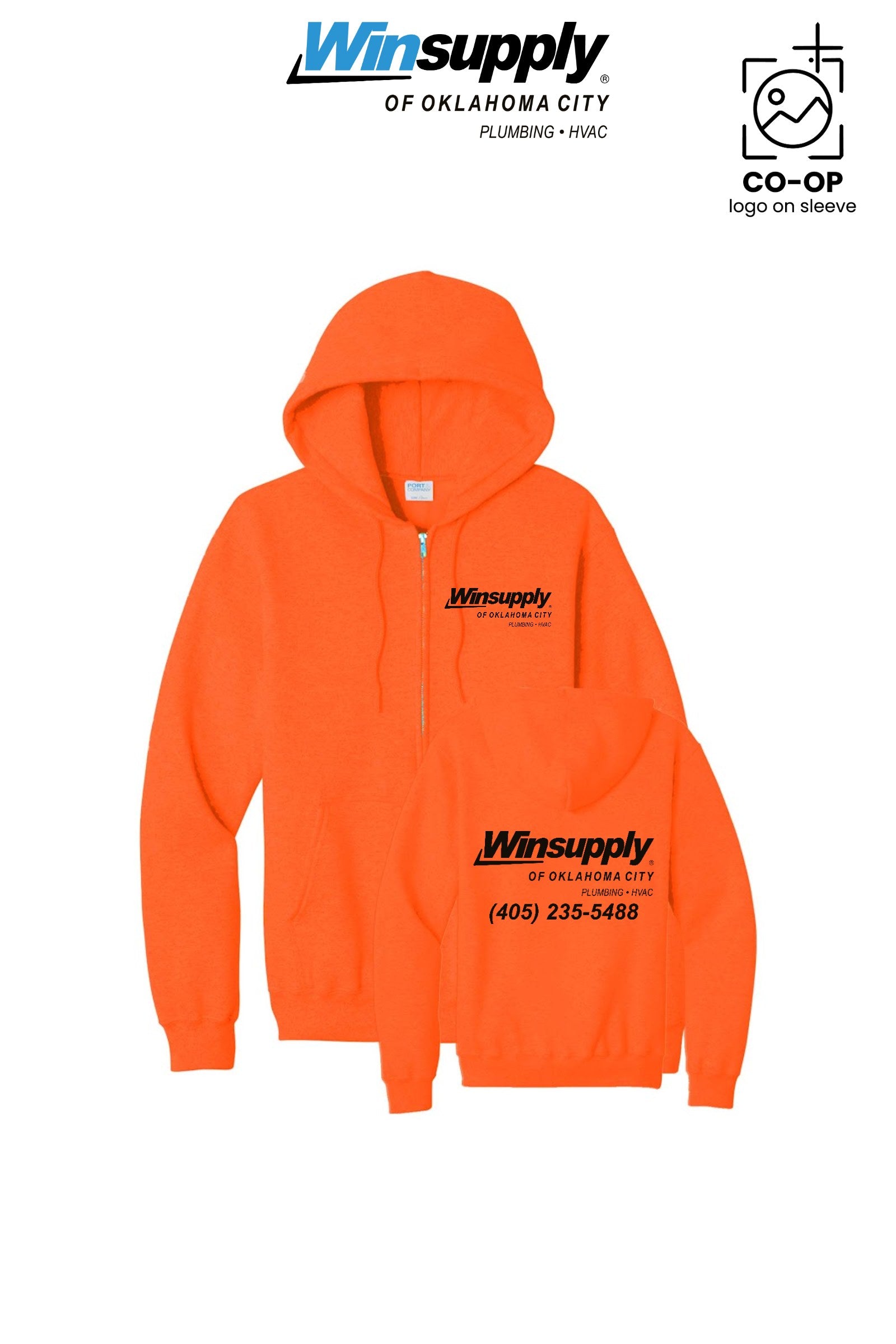 Port & Co™ Core Fleece Full-Zip Hooded Sweatshirt - Winsupply of Oklahoma City
