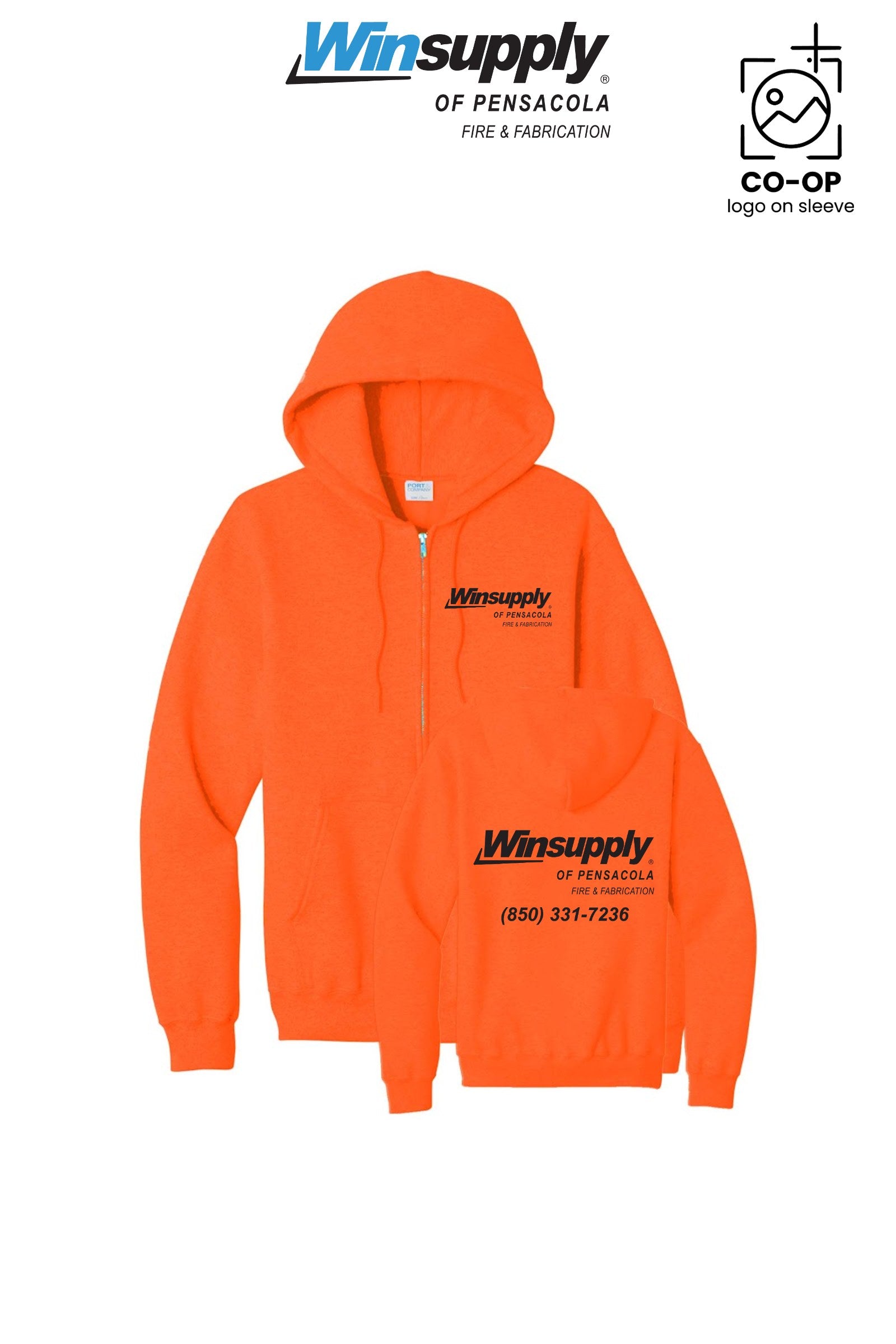 Port & Co™ Core Fleece Full-Zip Hooded Sweatshirt - Winsupply Pensacola Fire & Fabrication