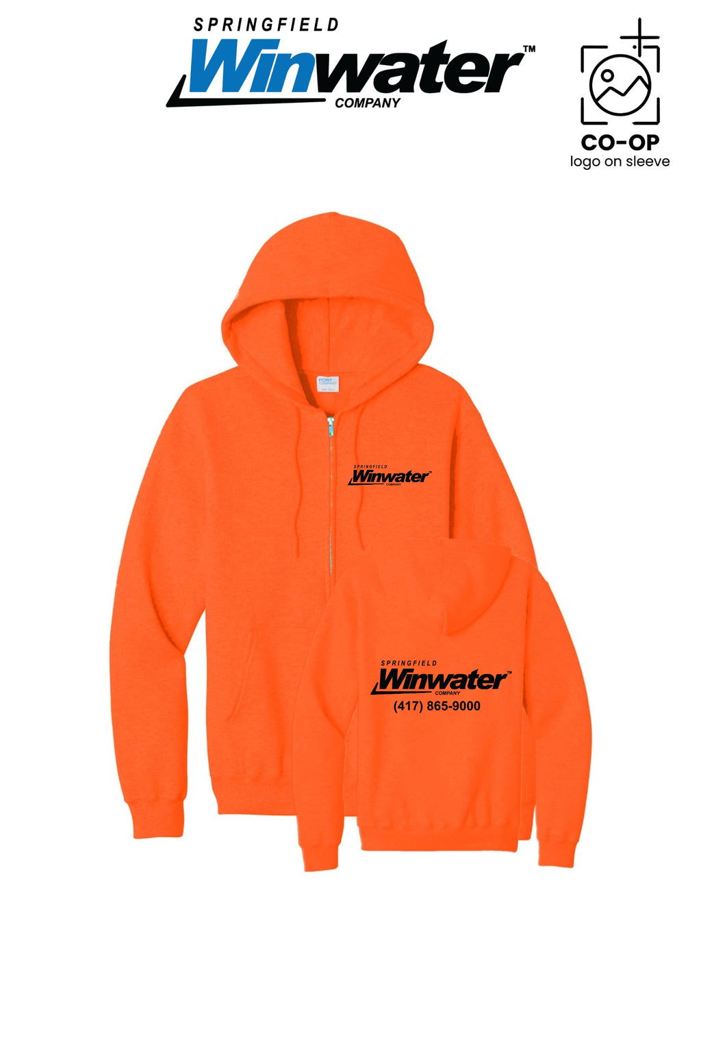 Port & Co™ Core Fleece Full-Zip Hooded Sweatshirt - Springfield Winwater
