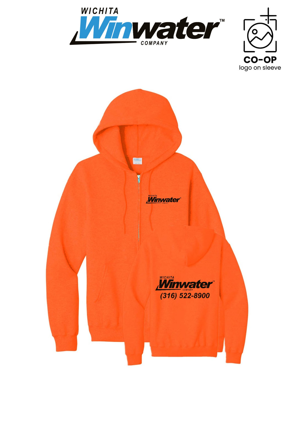 Port & Co™ Core Fleece Full-Zip Hooded Sweatshirt - Wichita Winwater