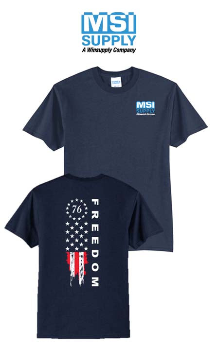 America 250 Port & Co Core Blend Tee - Freedom Tattered Banner - MSI Supply