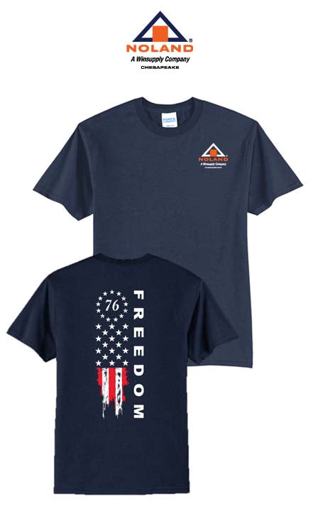 America 250 Port & Co Core Blend Tee - Freedom Tattered Banner - Chesapeake Noland