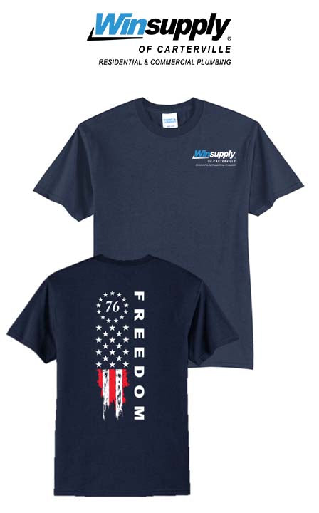 America 250 Port & Co Core Blend Tee - Freedom Tattered Banner - Winsupply of Carterville